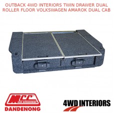 OUTBACK 4WD INTERIORS TWIN DRAWER DUAL ROLLER FLOOR FITS VOLKSWAGEN AMAROK DC